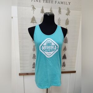 Muskoka Bear Wear Turquoise Racerback Tank Top - Size S